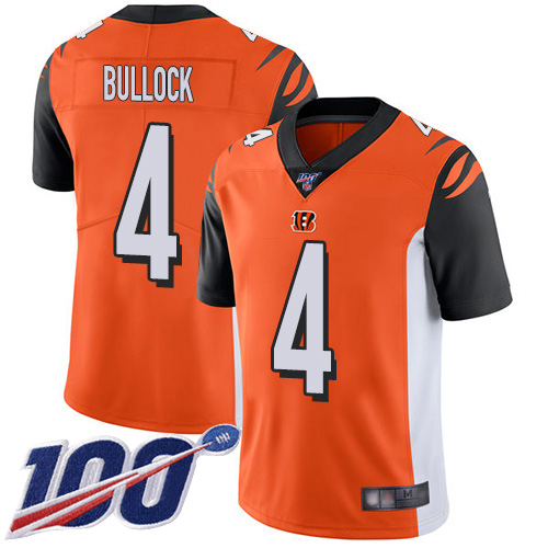 Cincinnati Bengals Limited Orange Men Randy Bullock Alternate Jersey NFL Footballl #4 100th Season Vapor Untouchable